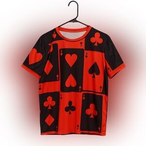 Red and Black Playing Card Men’s Shirt